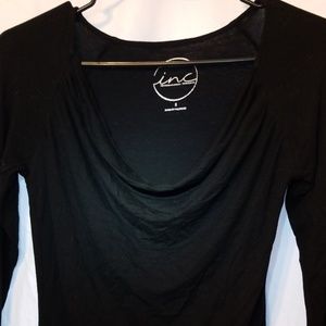 Black drape neck top
